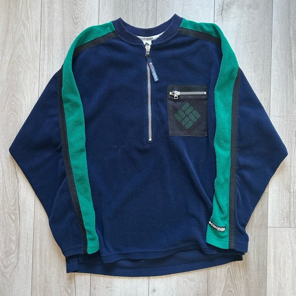 Columbia Other - Vintage Colombia Sport Fleece Pullover Zip With Mesh Pocket